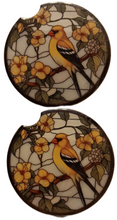 Load image into Gallery viewer, Stained Glass Bird Car Coaster Set
