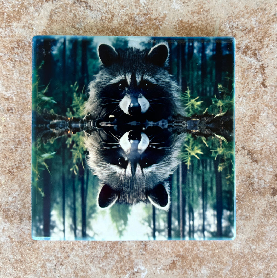 Raccoon Reflection Coaster